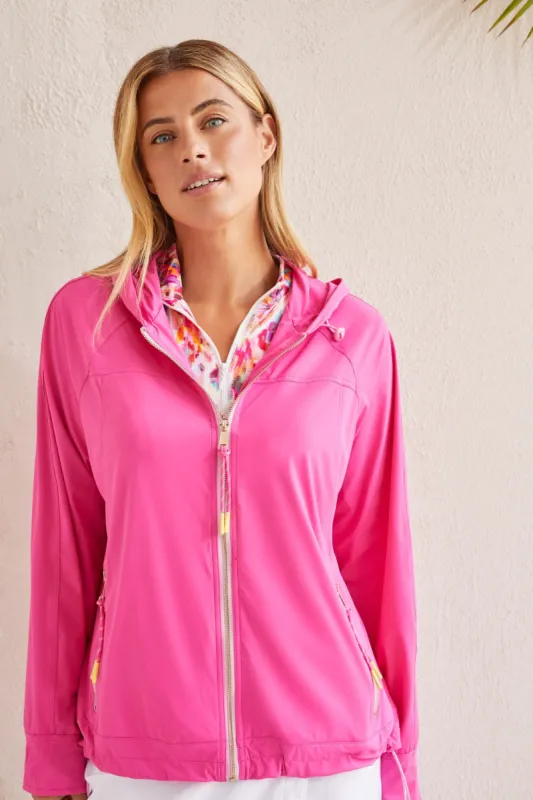 FOUR-WAY STRETCH HOODED JACKET-Fuchsia sold by Tribal