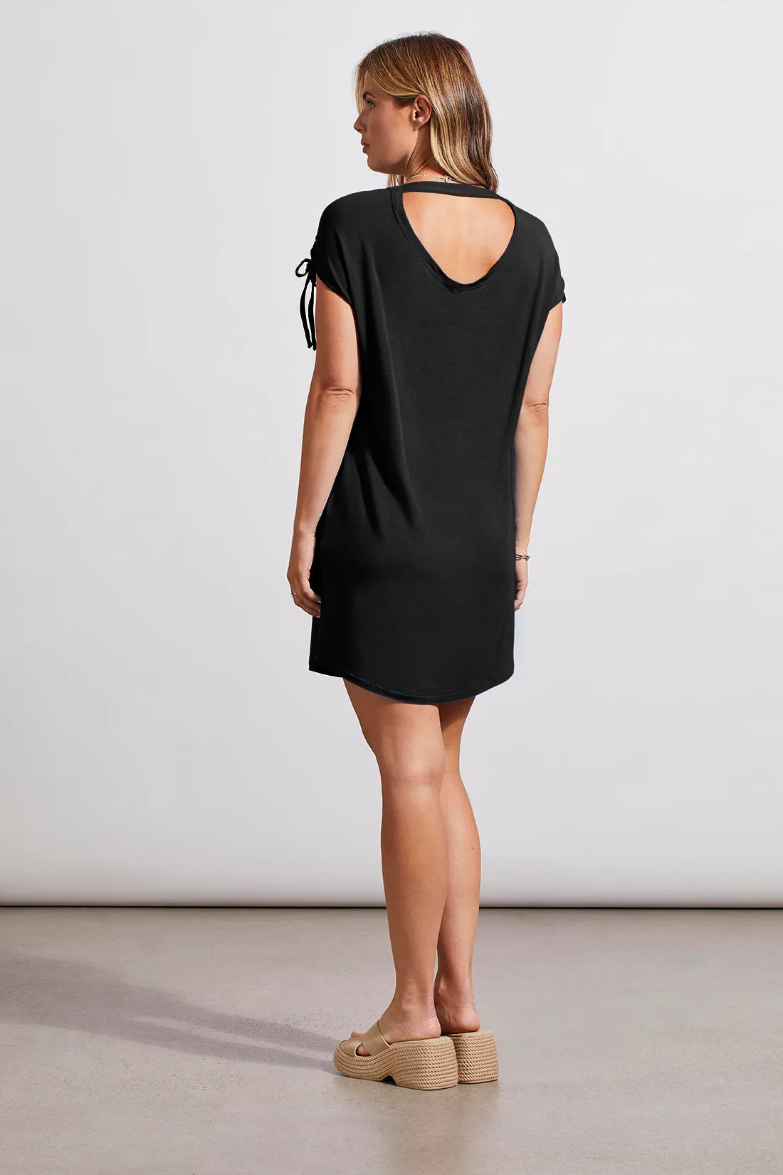 RUCHED SHOULDERS WITH OPEN BACK BEACH DRESS-Black sold by Tribal product image thumbnail 2