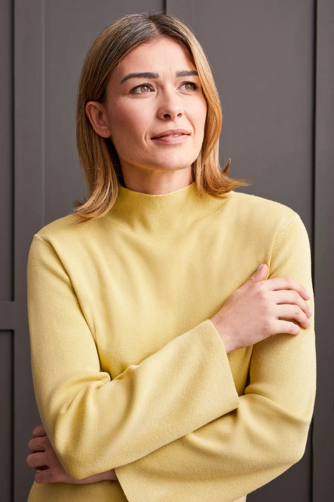 Long Sleeve Funnel Neck Sweater-Celery sold by Tribal product image thumbnail 2