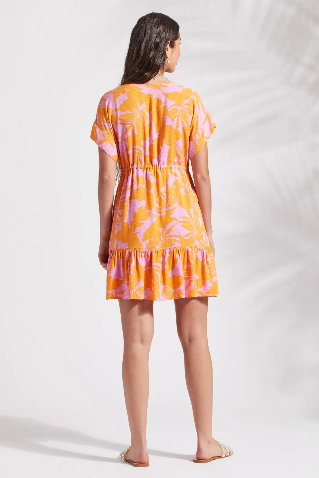 PRINTED DRESS WITH CAP SLEEVES-Canary sold by Tribal product image thumbnail 3