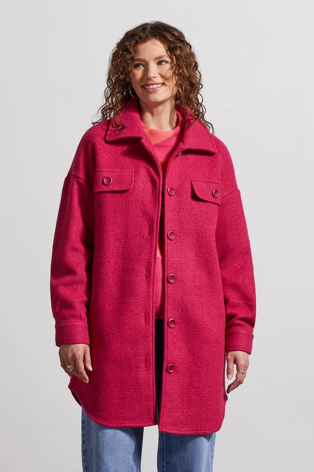 BOILED WOOL JACKET WITH POCKETS-Dahlia sold by Tribal product image thumbnail 2