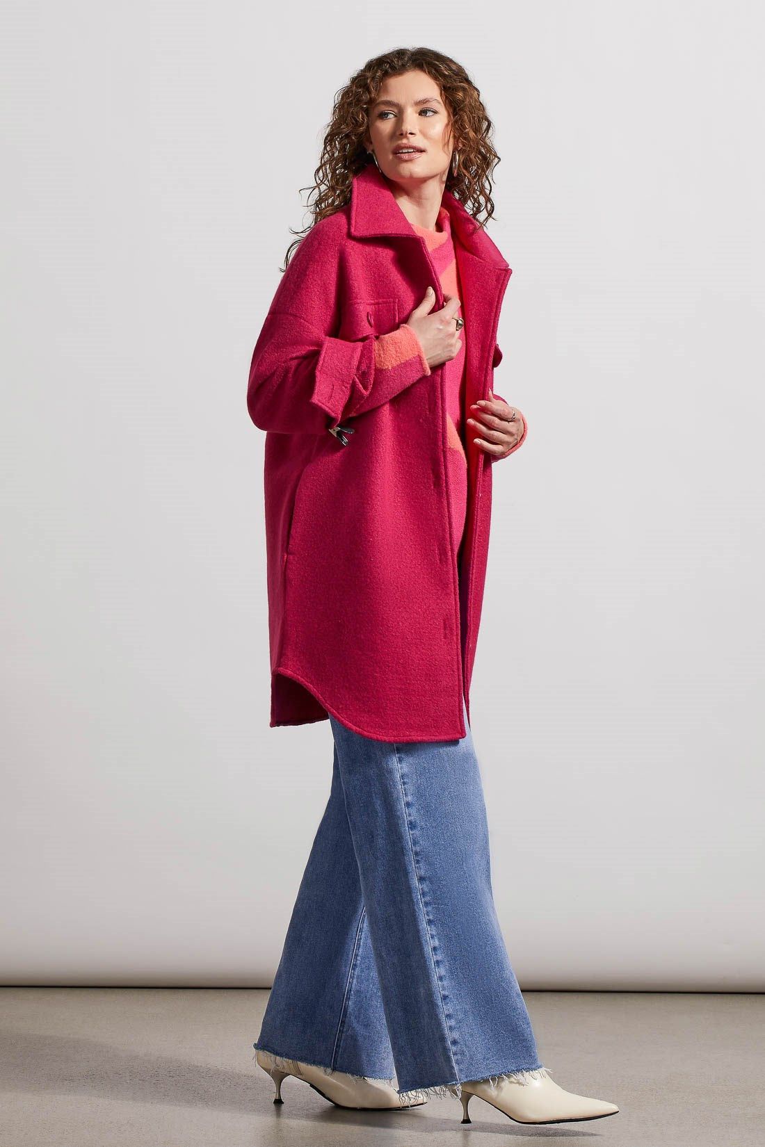 BOILED WOOL JACKET WITH POCKETS-Dahlia sold by Tribal