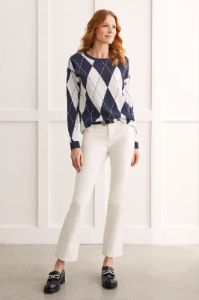 STRETCH CORDUROY 31 INCH BOOTCUT PANTS-Cream sold by Tribal