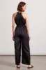 HALTERNECK JUMPSUIT WITH COLLAR ACCENTS-Black sold by Tribal