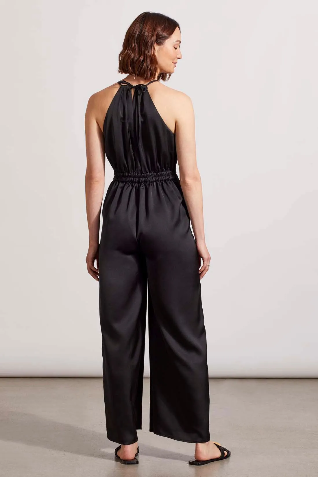 HALTERNECK JUMPSUIT WITH COLLAR ACCENTS-Black sold by Tribal product image thumbnail 3