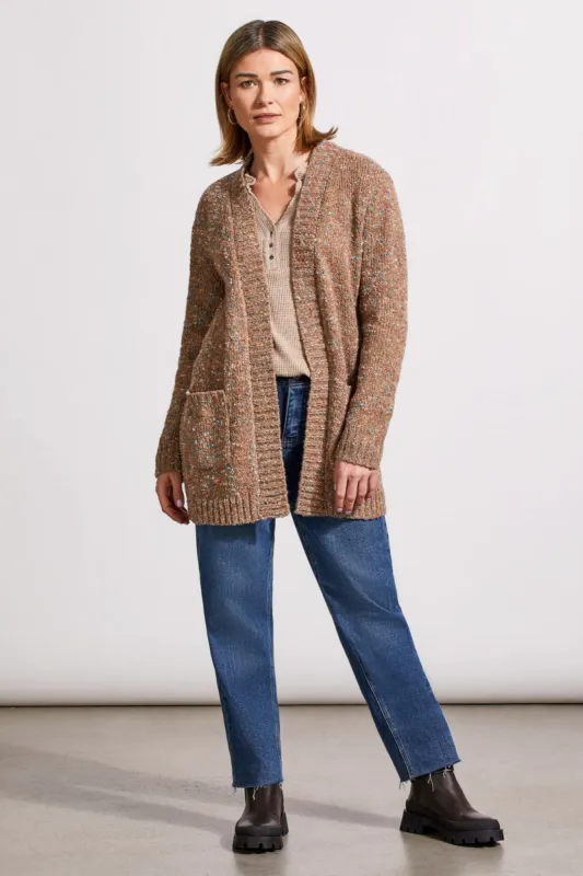 Sweater Cardigan With Patch Pockets-Cappucino sold by Tribal