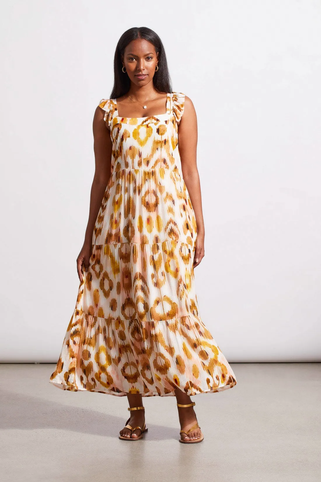 FLUTTER STRAP MAXI DRESS-Walnut sold by Tribal