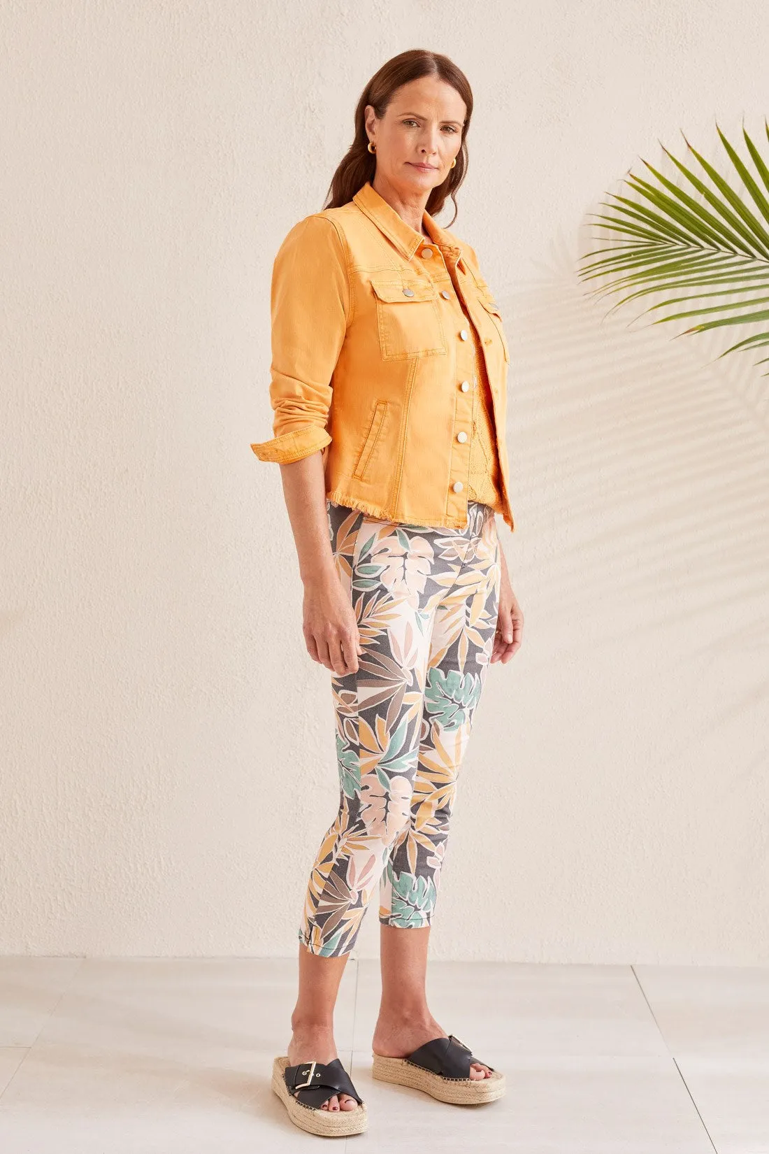 BUTTON-UP JACKET WITH RAW EDGE HEM-Apricottan sold by Tribal product image thumbnail 2