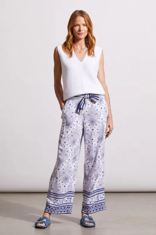 PRINTED PULL-ON ANKLE PANTS WITH WAIST TIE-Blueprint sold by Tribal