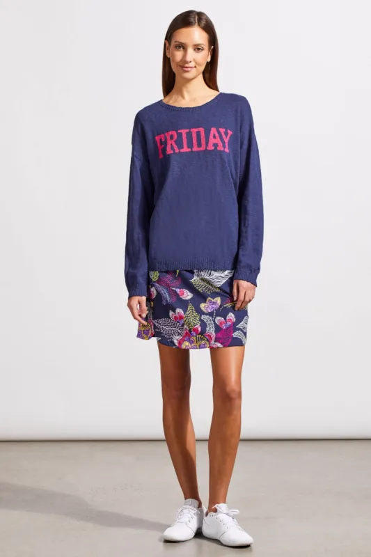 Novelty Intarsia Cotton Sweater-Naval sold by Tribal