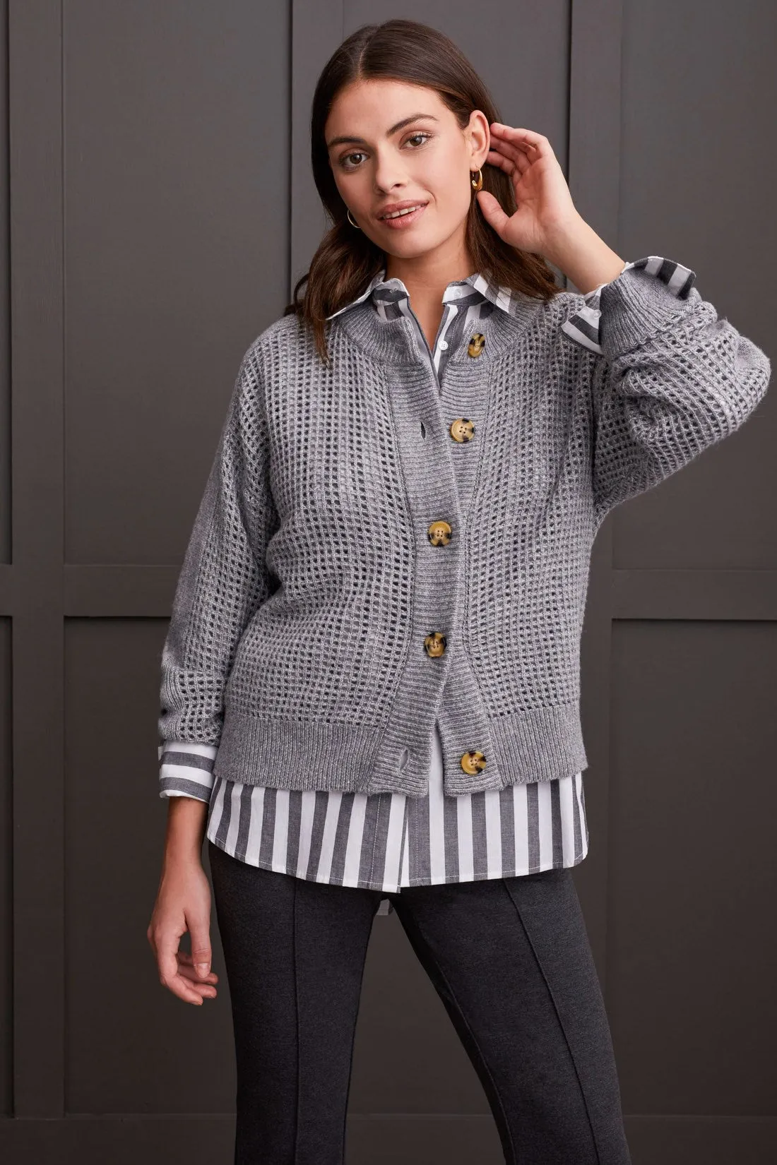 Long-Sleeve Button-Up Shirt With Back Pleats-Black sold by Tribal product image thumbnail 4