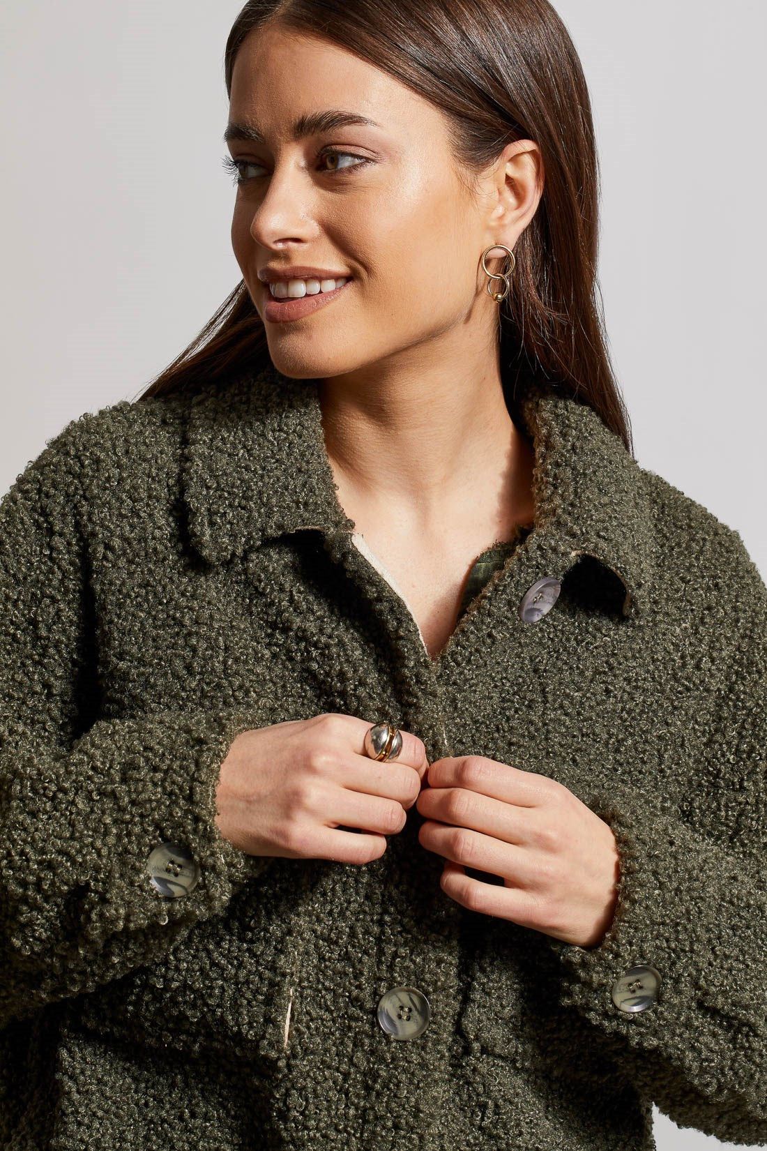 BONDED SHEARLING JACKET WITH POCKETS-Cedar sold by Tribal product image thumbnail 3