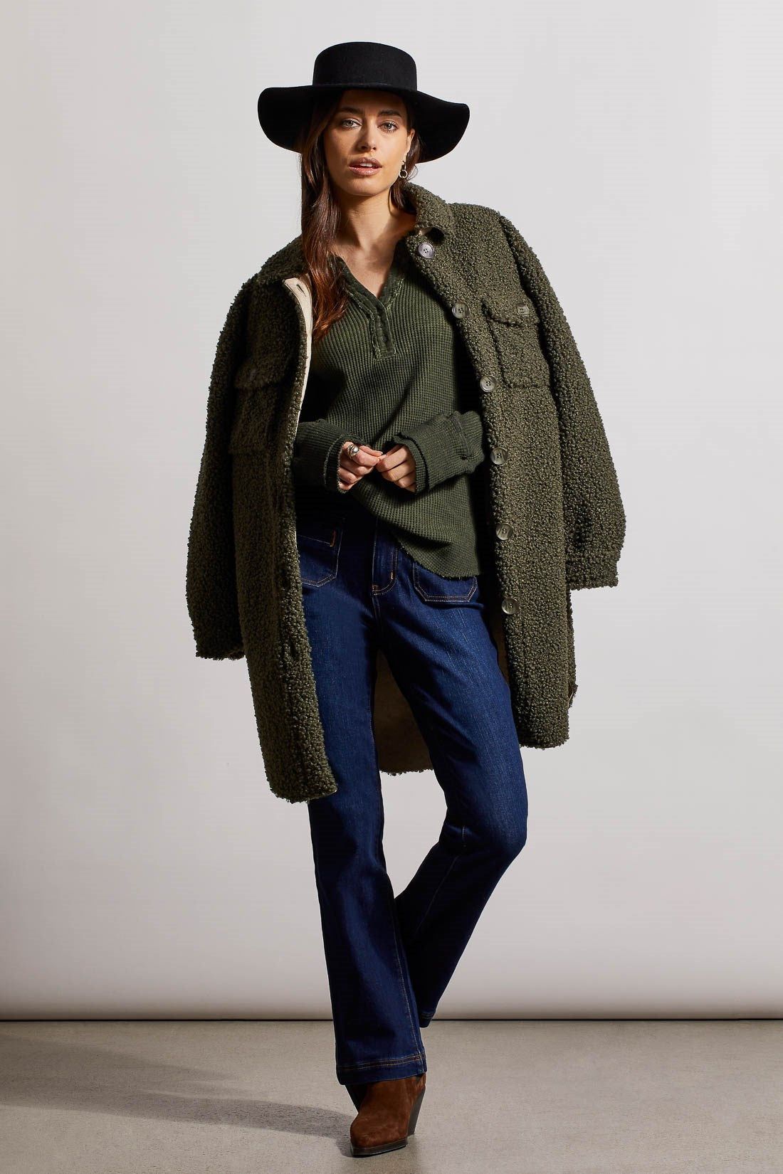 BONDED SHEARLING JACKET WITH POCKETS-Cedar sold by Tribal