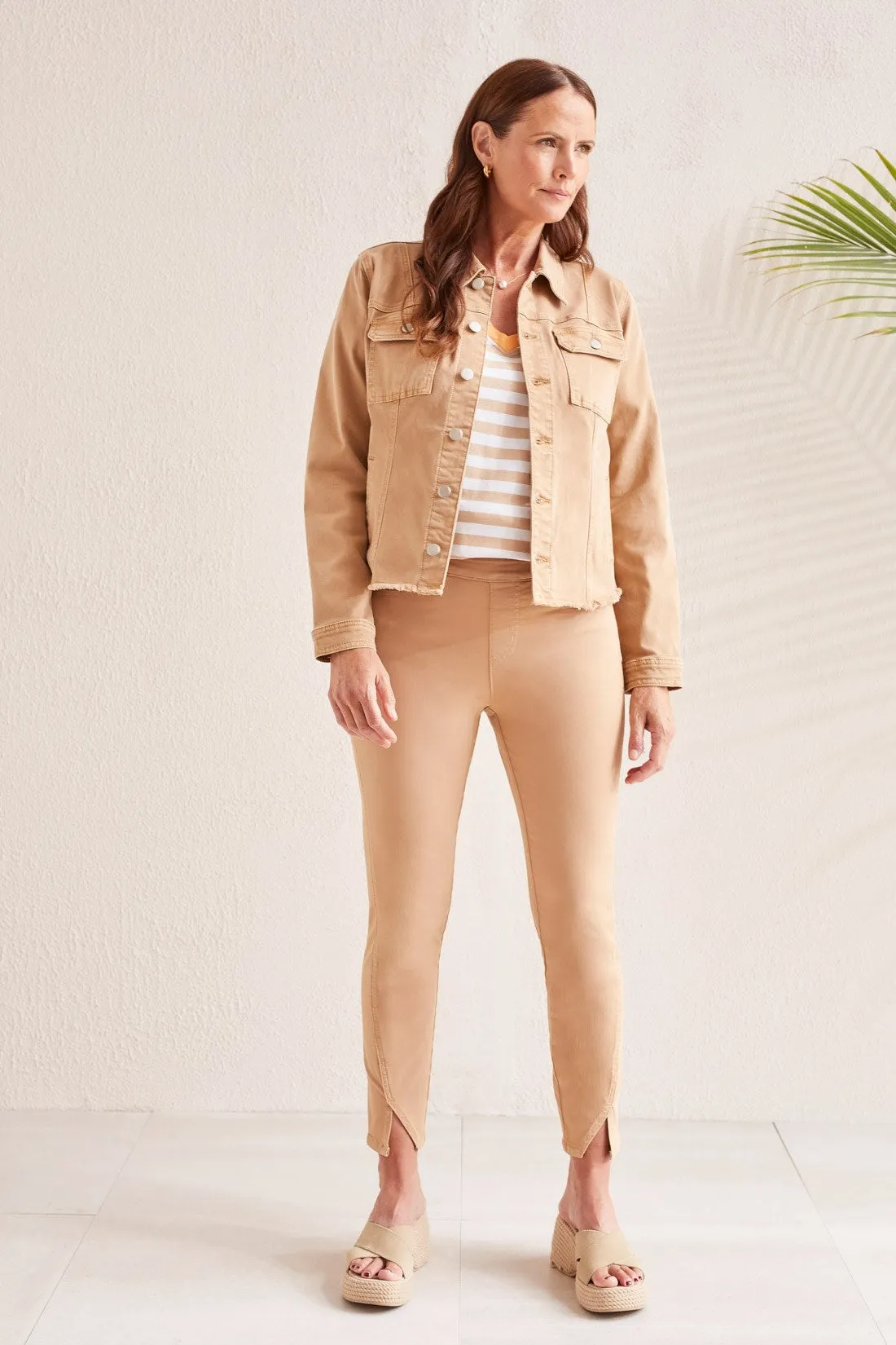BUTTON-UP JACKET WITH RAW EDGE HEM-Dune sold by Tribal product image thumbnail 2
