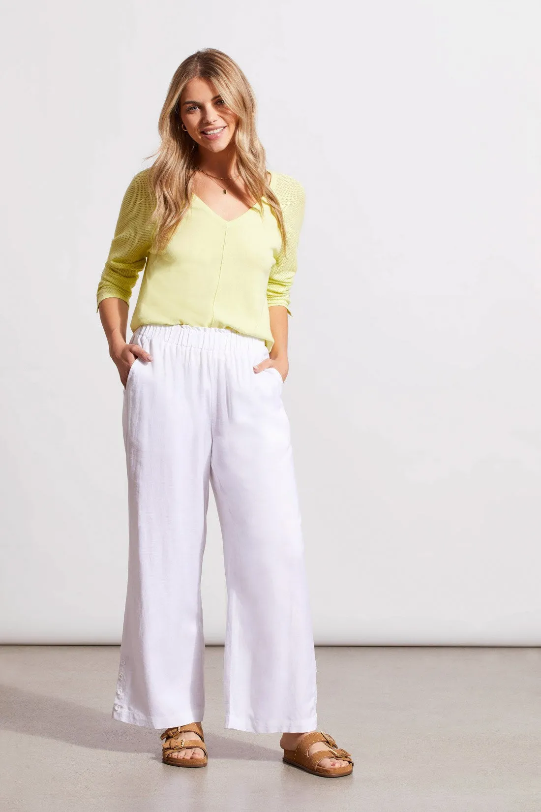 PULL-ON ANKLE PANT WITH HEM VENT-White sold by Tribal product image thumbnail 2