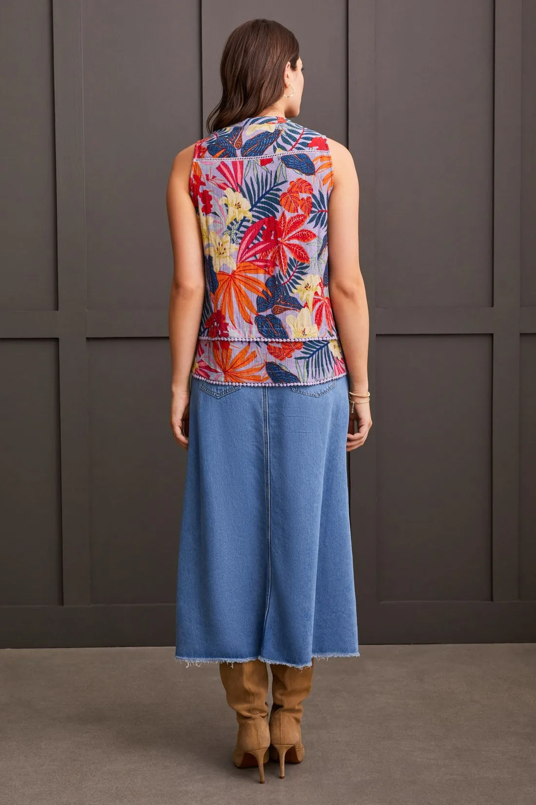 BEADED BLOUSE WITH DOUBLE-LAYER HEM-Lilac breeze sold by Tribal product image thumbnail 3