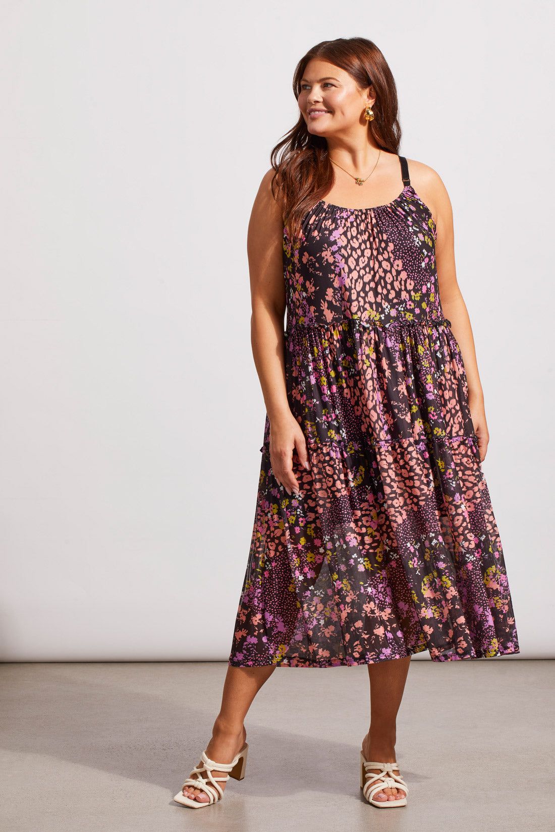 WEAR 2 WAYS MICRO-MESH SLEEVELESS DRESS-Coral blush sold by Tribal product image thumbnail 2