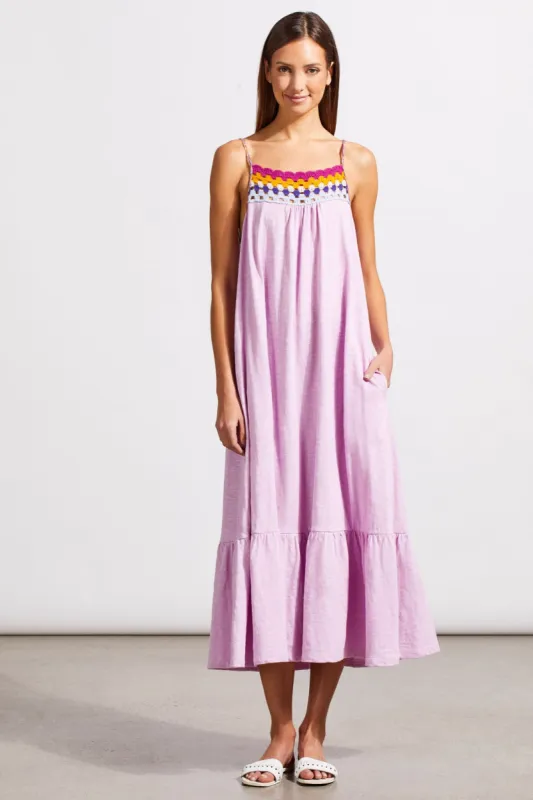 Cotton Sundress With Crochet Detail And Hidden Pockets-Pink Blush sold by Tribal