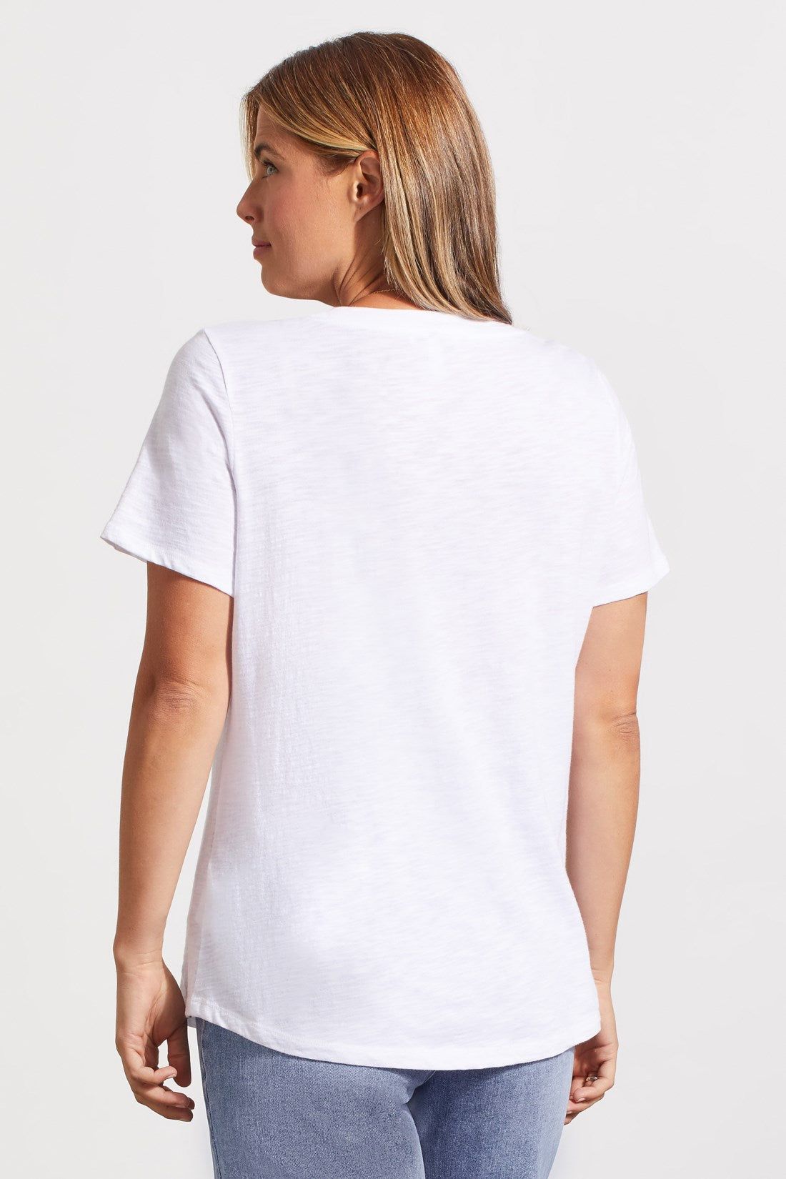 COTTON U-NECK TOP WITH SHIRRING-White sold by Tribal product image thumbnail 4