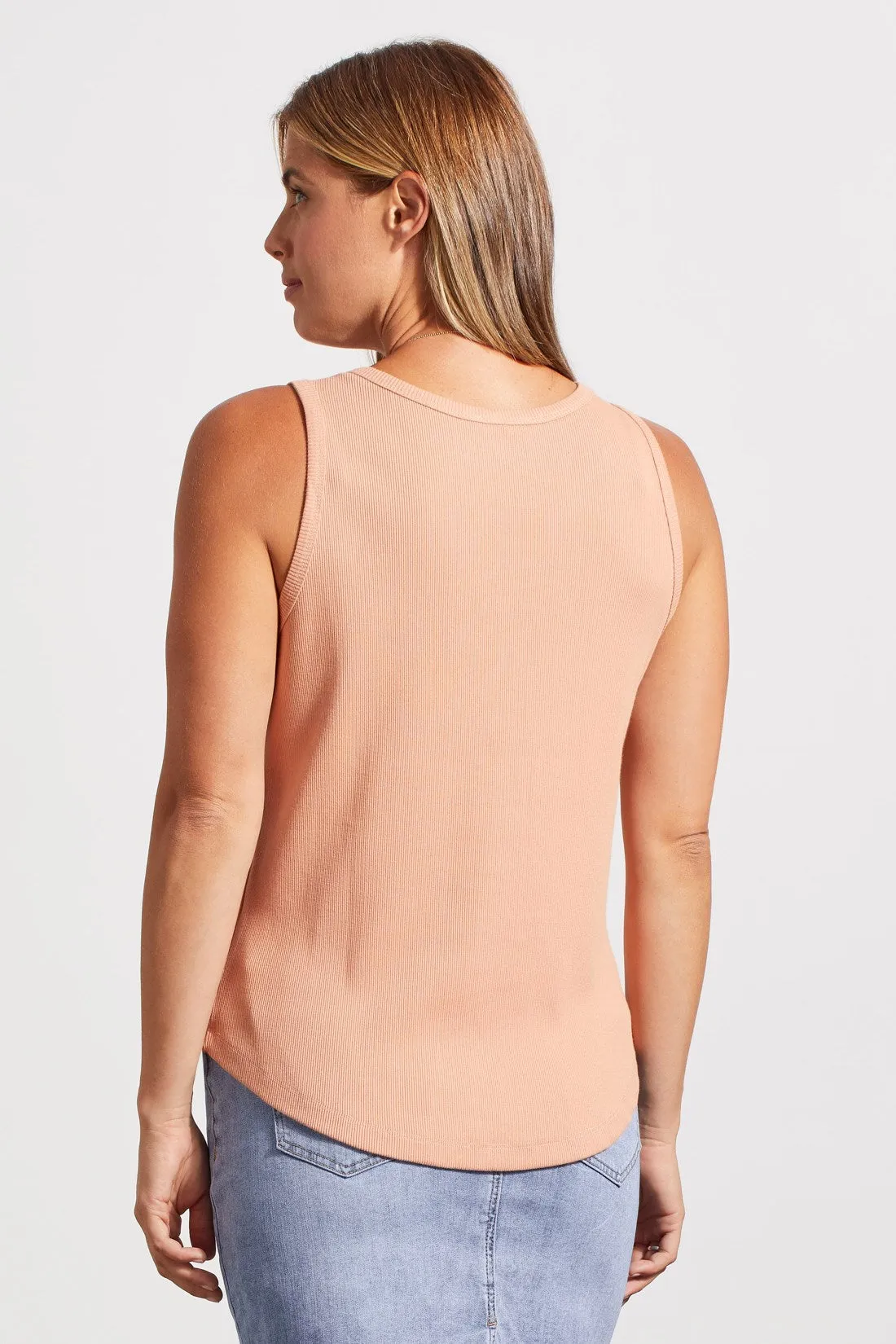 SOLID COTTON HENLEY TANK TOP-Pinkdust sold by Tribal product image thumbnail 3