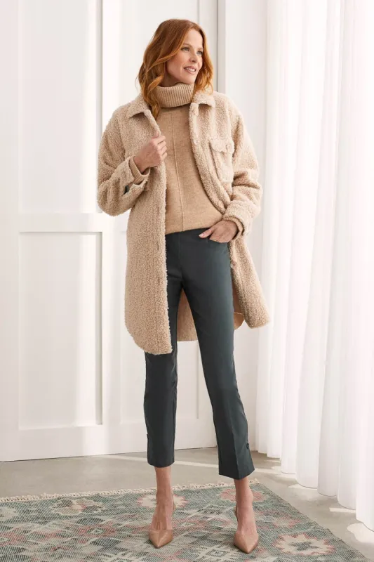 FLATTEN IT® PULL-ON 28 INCH SLIM LEG ANKLE PANTS-Hunter sold by Tribal