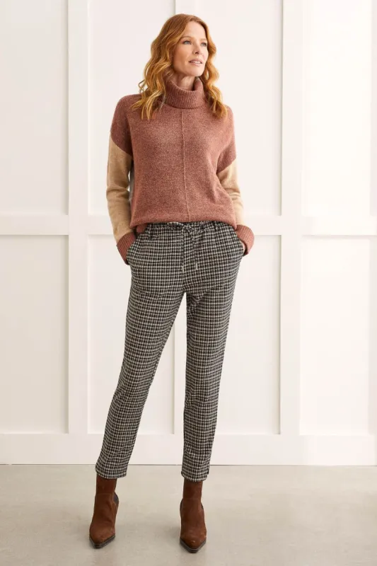 TIE WAIST SOFT PONTE PANTS-Cinnamon sold by Tribal
