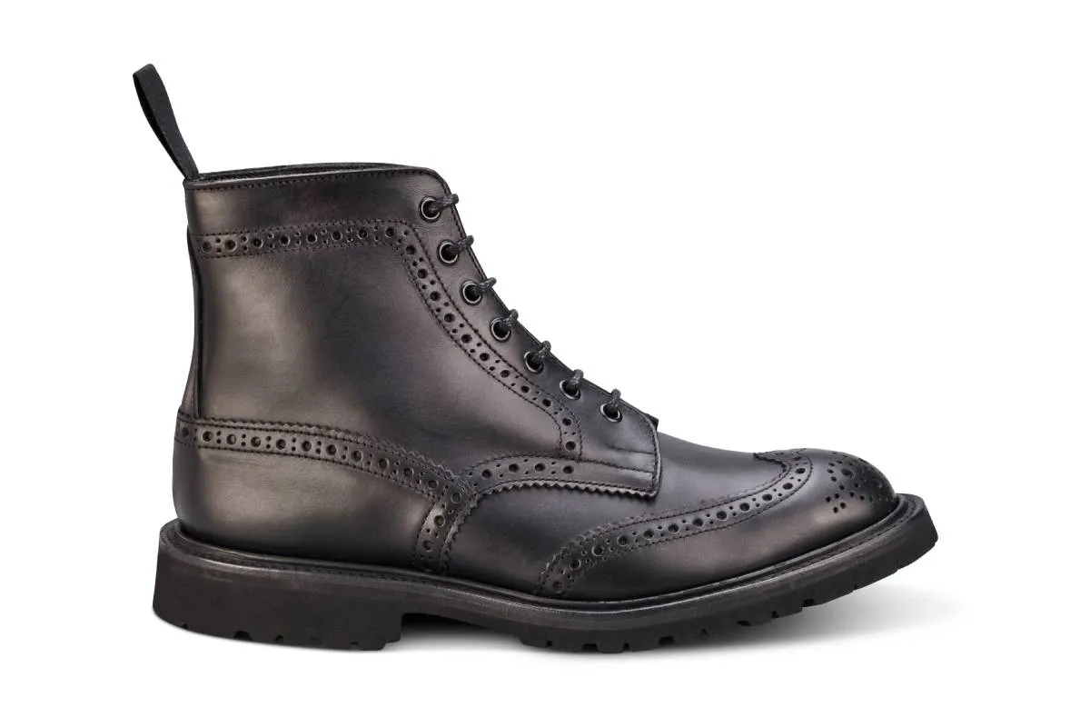 Stow Country Boot - Black Waxy Hidro sold by Tricker's