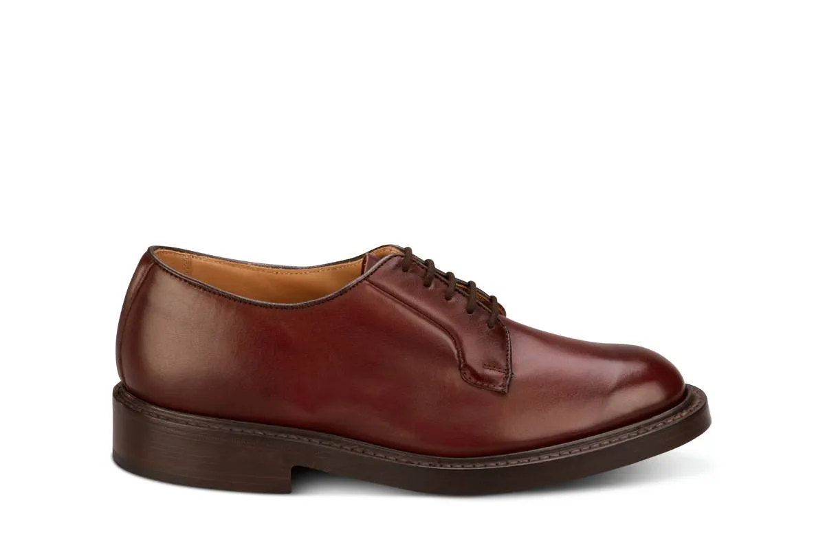 Robert Derby Shoe - Burgundy Burnished sold by Tricker's