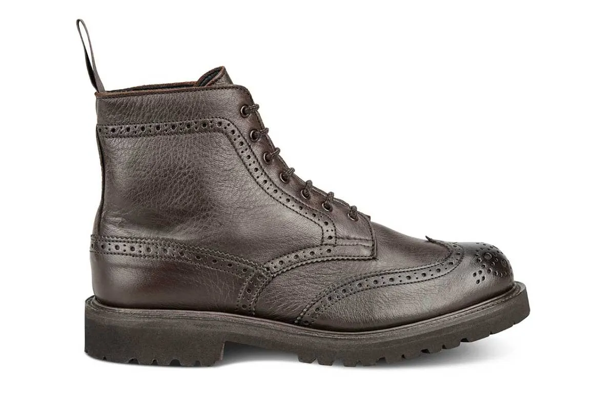 Stephy Brogue Boot - Olivvia Deerskin - Brown sold by Tricker's
