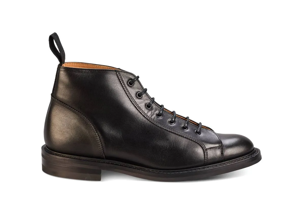 Ethan Monkey Boot - Black Calf sold by Tricker's
