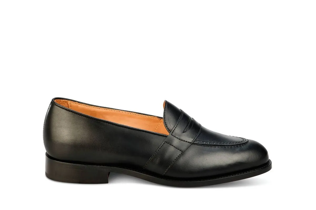 Alfred Penny Loafer - Black Calf sold by Tricker's