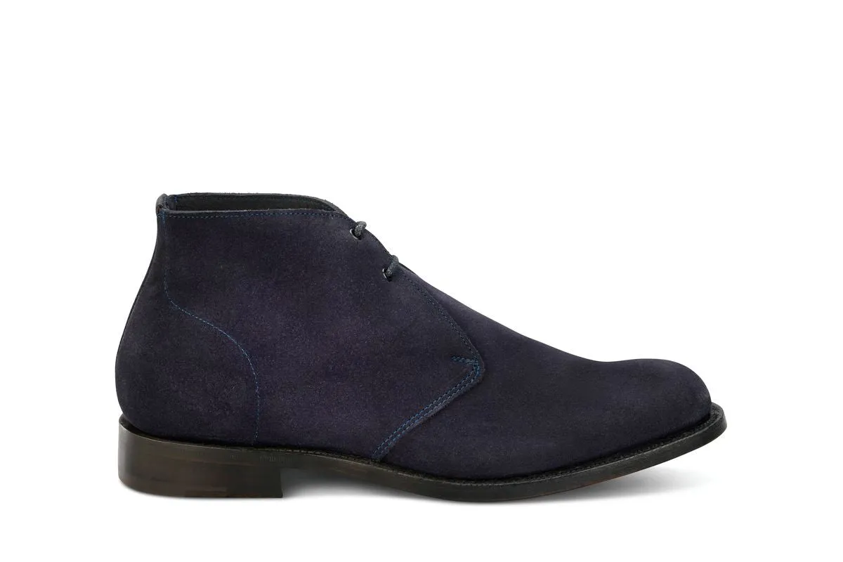 Grant Chukka Boot - Navy Suede sold by Tricker's