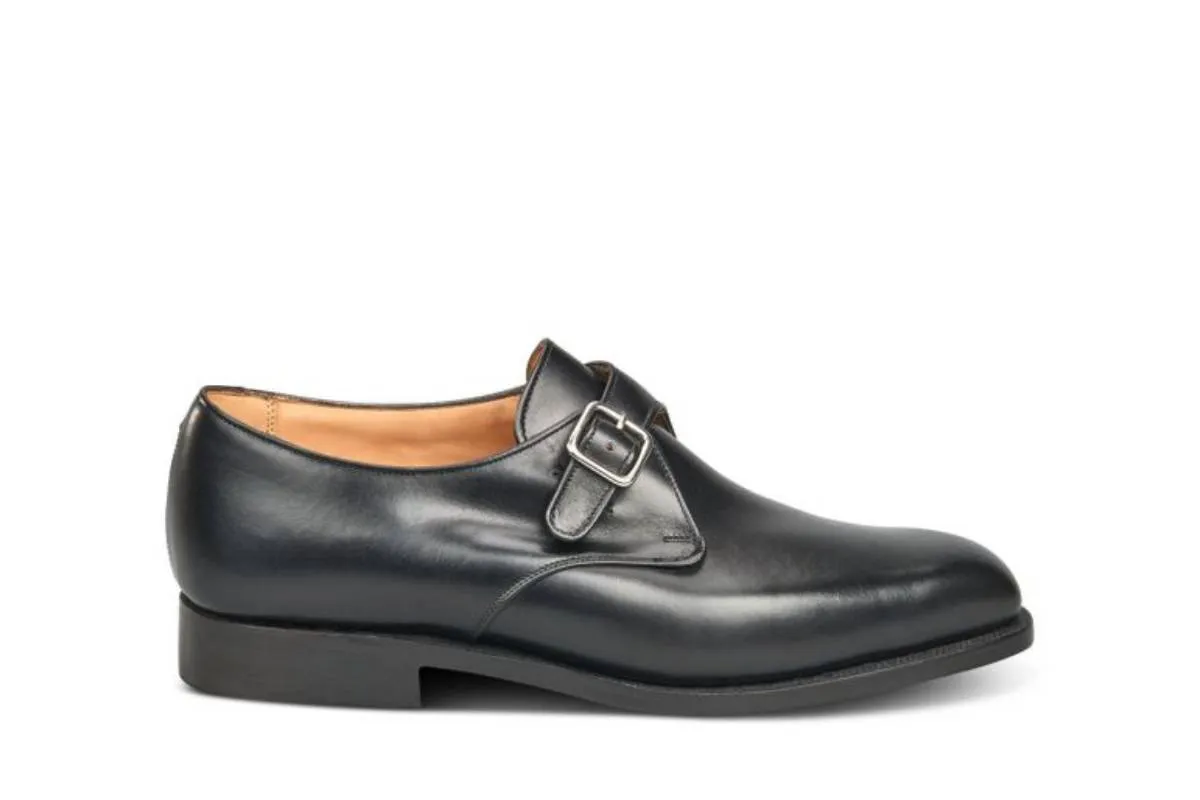 Mayfair Single Buckle Monk Shoe - Black sold by Tricker's