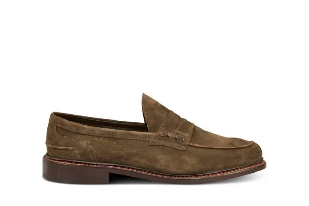 Adam Penny Loafer - Earth Suede sold by Tricker's