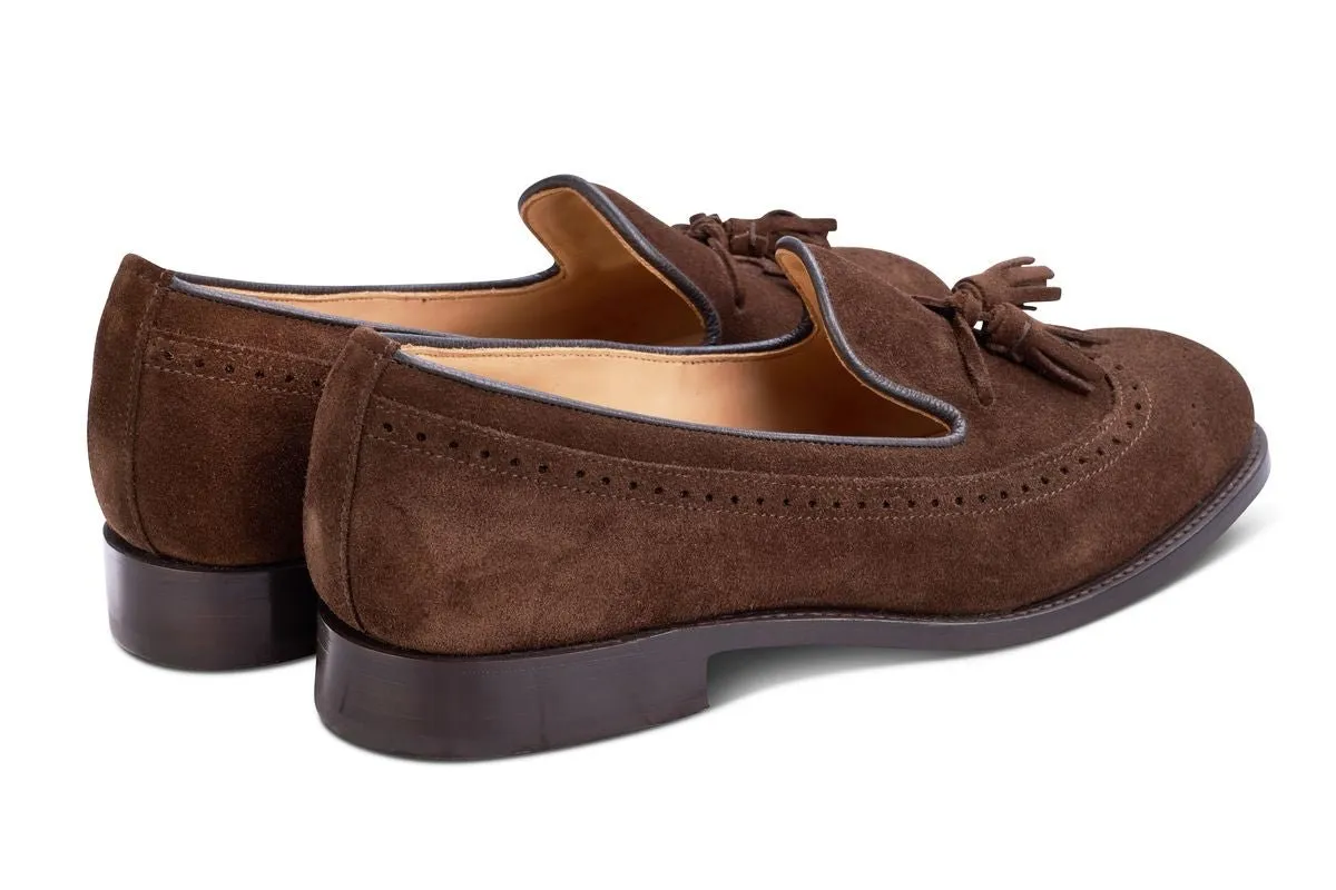 Leydon Tassel Loafer - Chocolate Repello Suede sold by Tricker's product image thumbnail 4