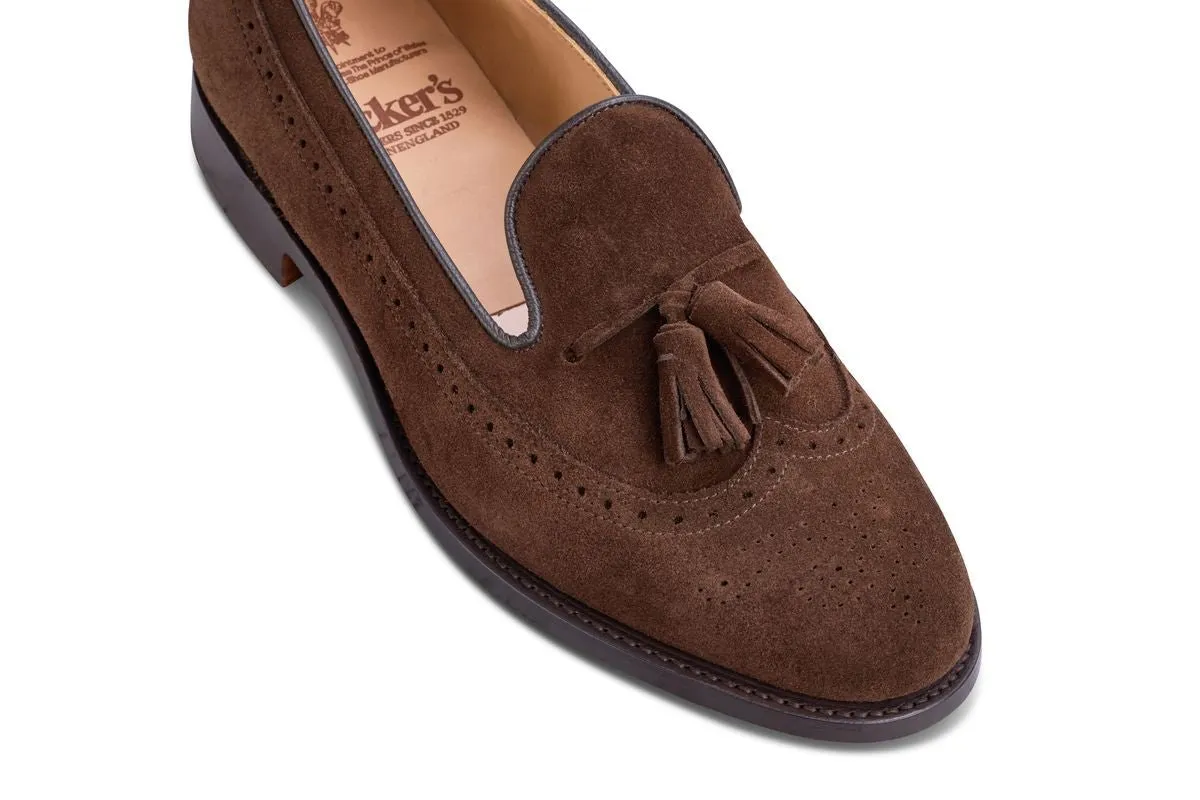 Leydon Tassel Loafer - Chocolate Repello Suede sold by Tricker's product image thumbnail 2