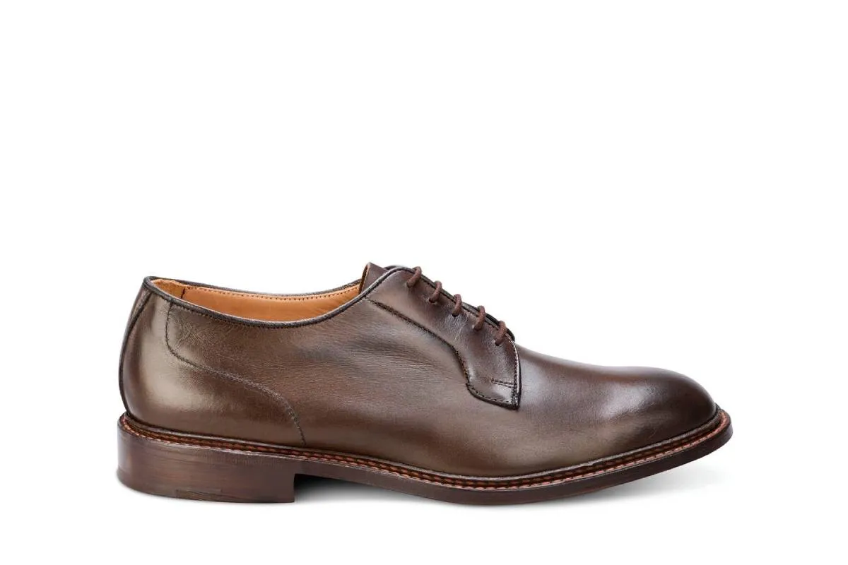 Robert Derby Shoe - Espresso Burnished sold by Tricker's