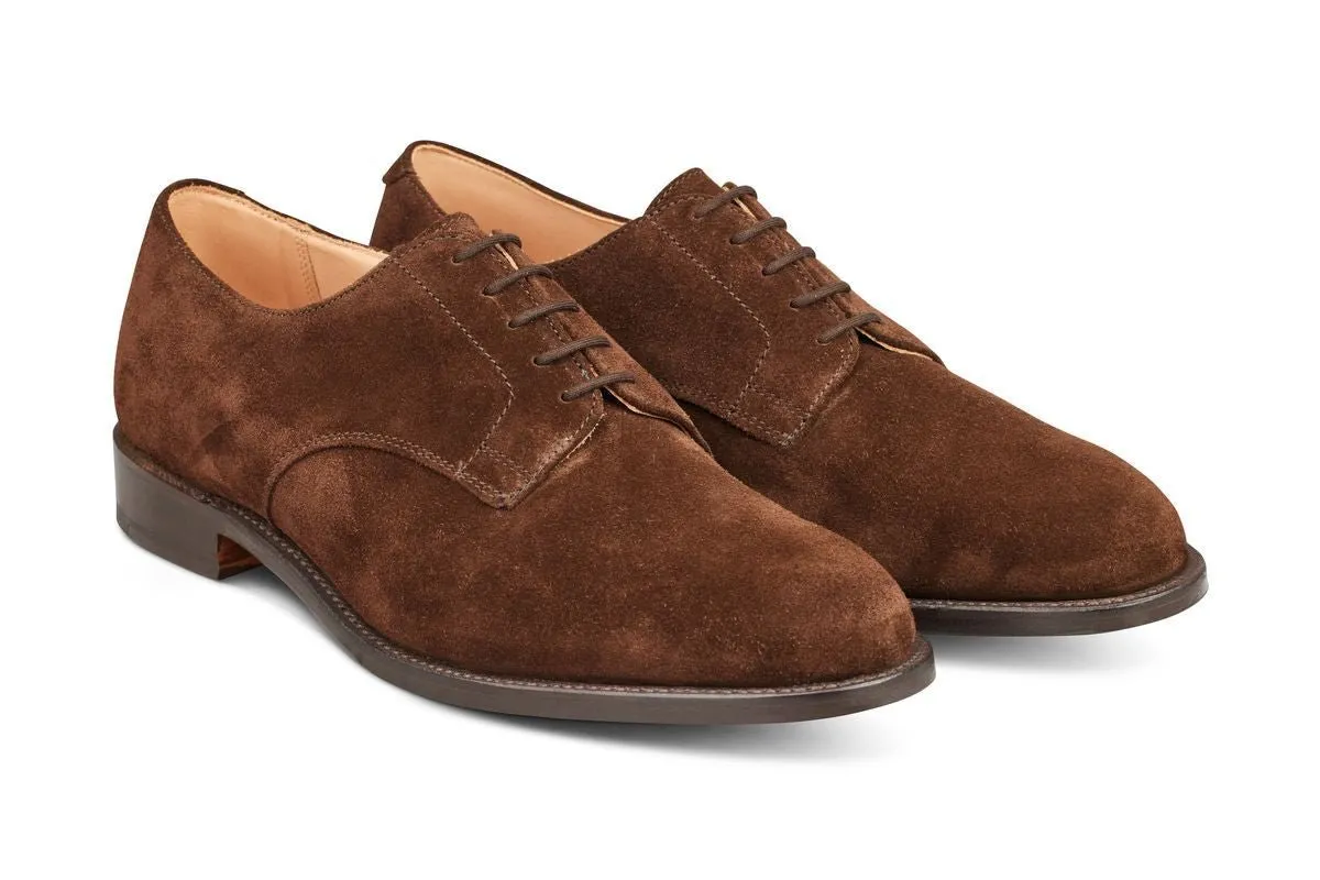 Wiltshire Plain Derby City Shoe - Chocolate Repello Suede sold by Tricker's product image thumbnail 3