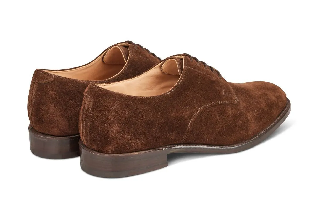Wiltshire Plain Derby City Shoe - Chocolate Repello Suede sold by Tricker's product image thumbnail 4