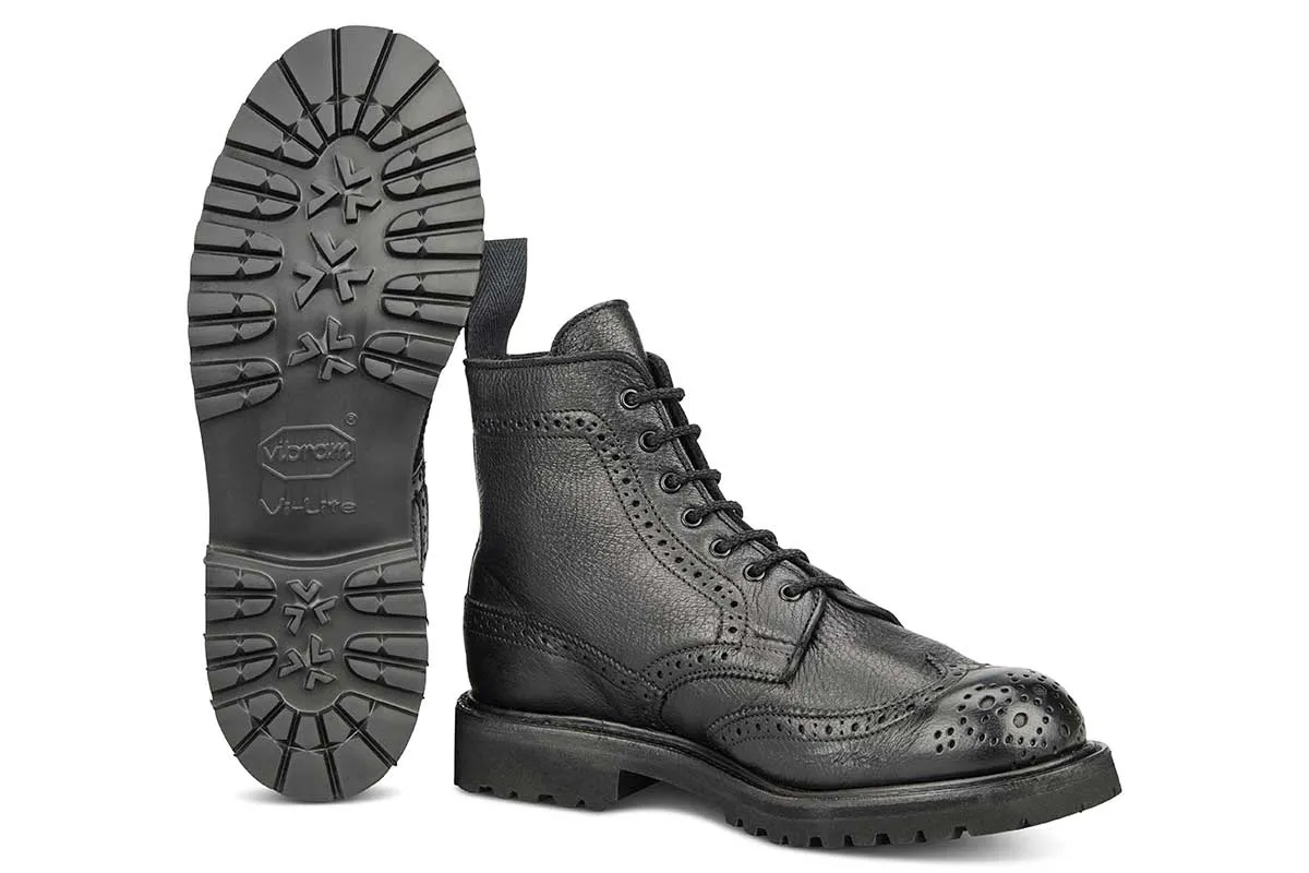 Stephy Brogue Boot - Olivvia Deerskin - Black sold by Tricker's product image thumbnail 5