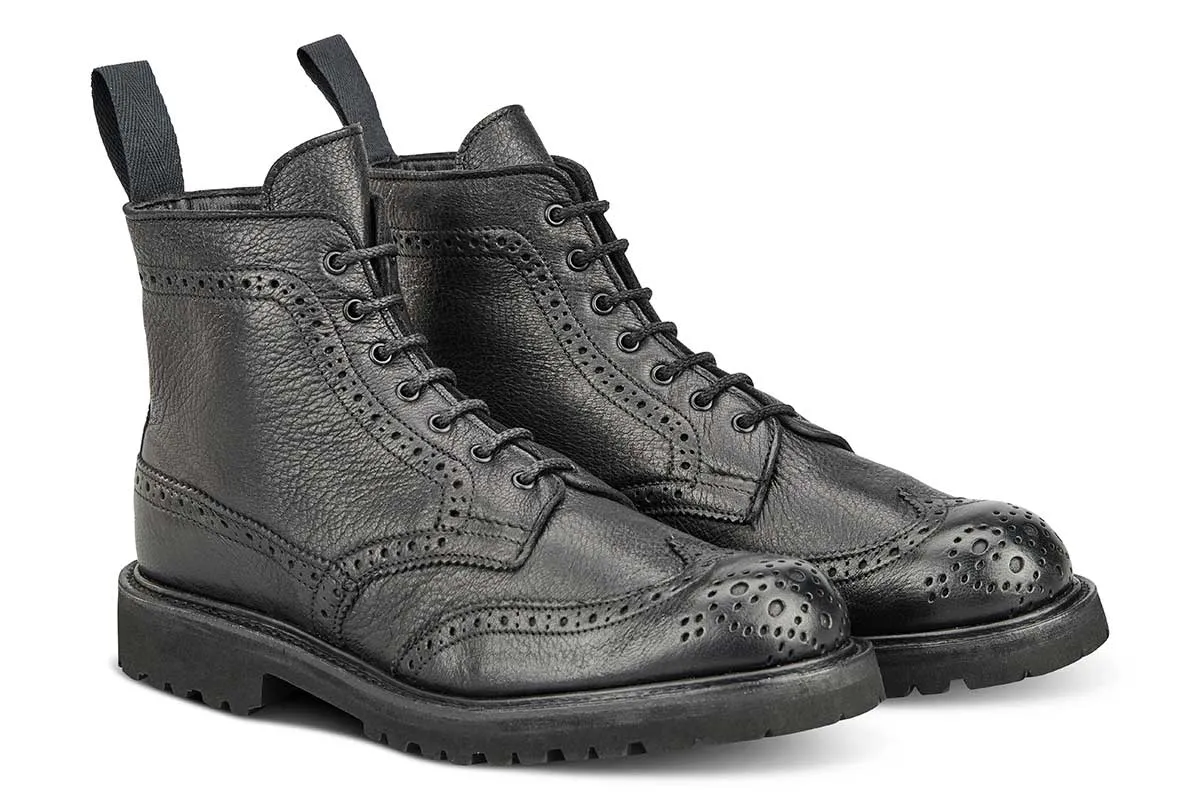Stephy Brogue Boot - Olivvia Deerskin - Black sold by Tricker's product image thumbnail 3