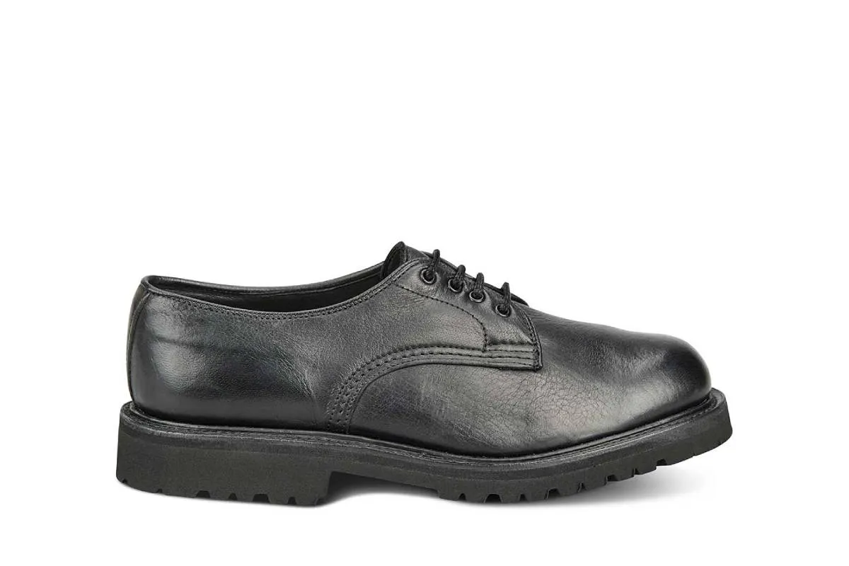 Linda Derby Tramper Shoe - Olivvia Deerskin - Black sold by Tricker's