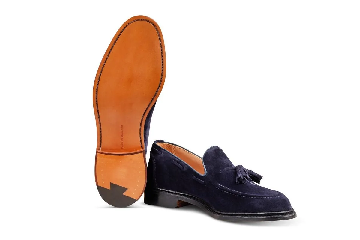 Elton Tassel Loafer - Navy Suede sold by Tricker's product image thumbnail 5