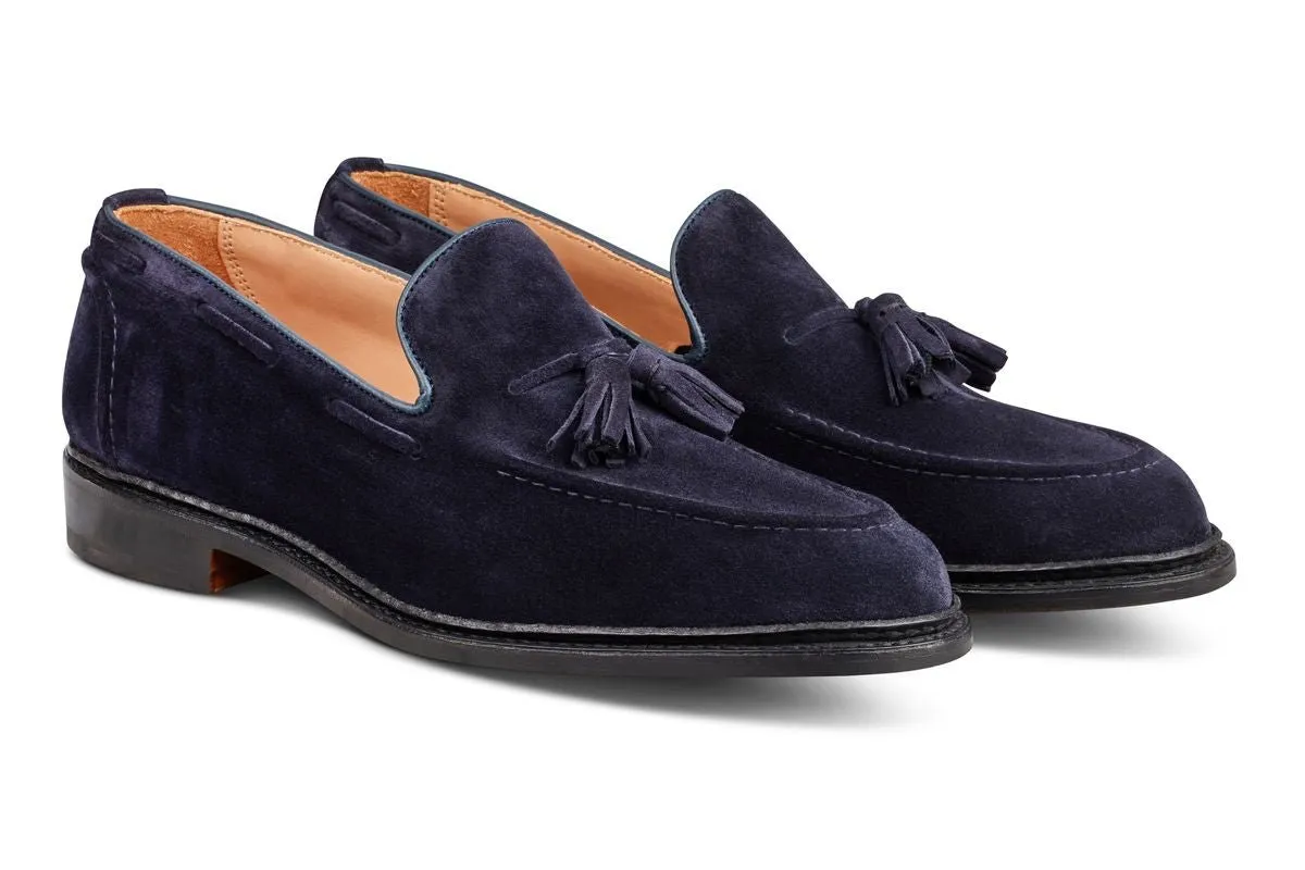 Elton Tassel Loafer - Navy Suede sold by Tricker's product image thumbnail 3