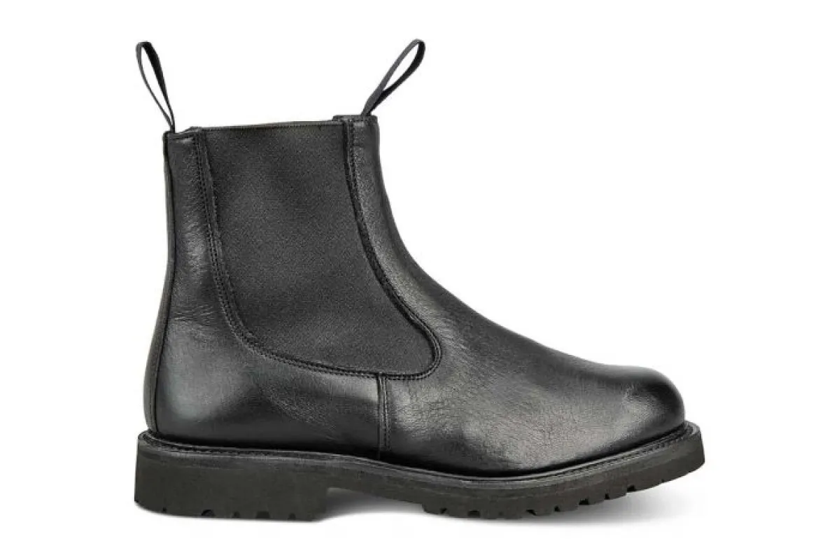 Paula Chelsea Boot - Olivvia Deerskin - Black sold by Tricker's