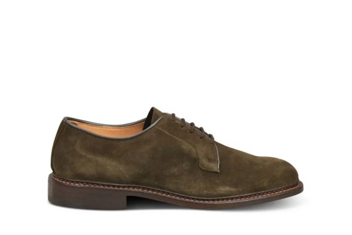 Robert Derby Shoe - Earth Suede sold by Tricker's