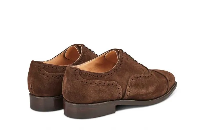 Kensington Toecap Oxford City Shoe - Chocolate Suede sold by Tricker's product image thumbnail 4