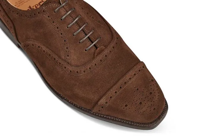 Kensington Toecap Oxford City Shoe - Chocolate Suede sold by Tricker's product image thumbnail 2