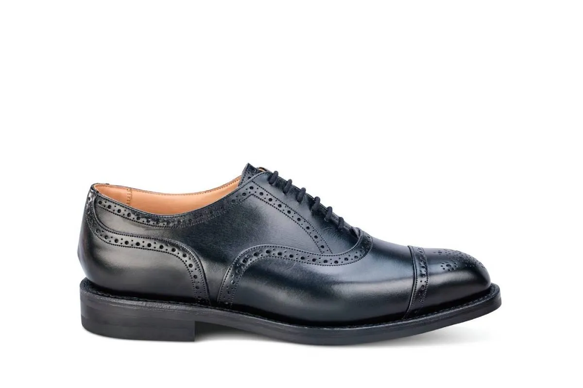 Kensington Toecap Oxford City Shoe - Black sold by Tricker's