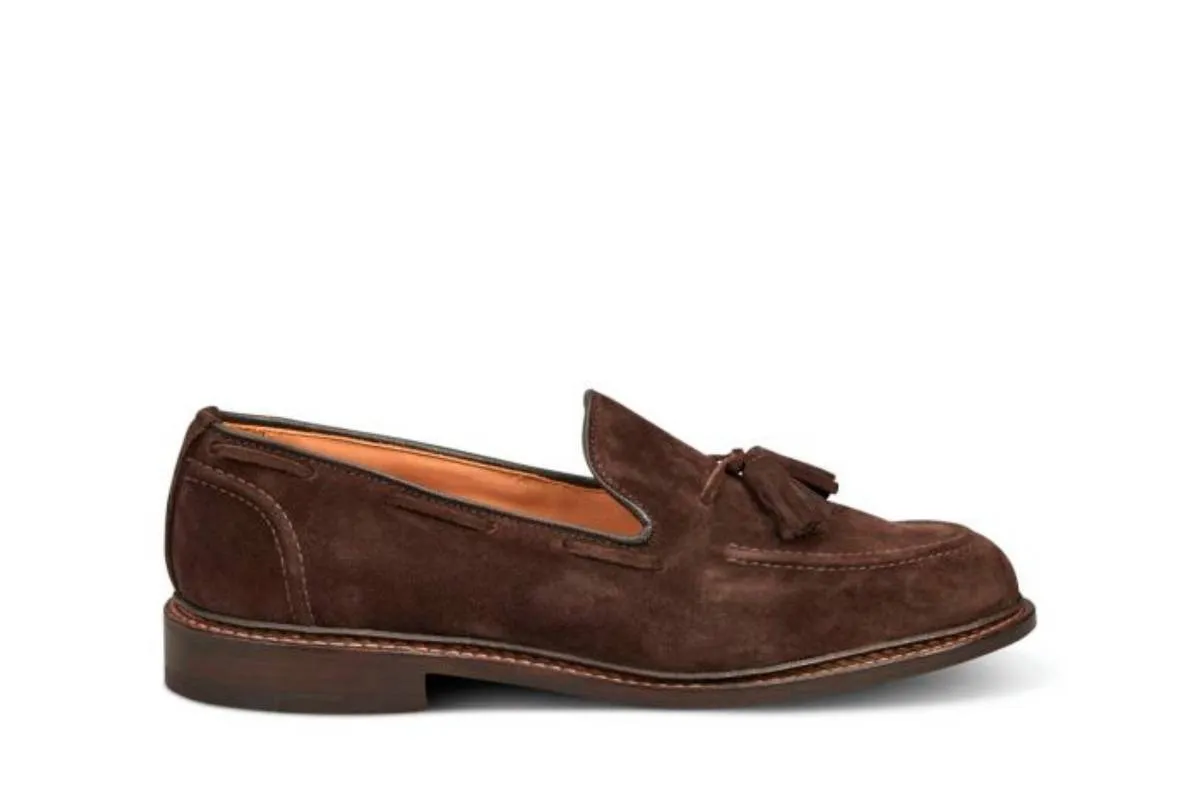 Elton Tassel Loafer - Coffee Suede sold by Tricker's